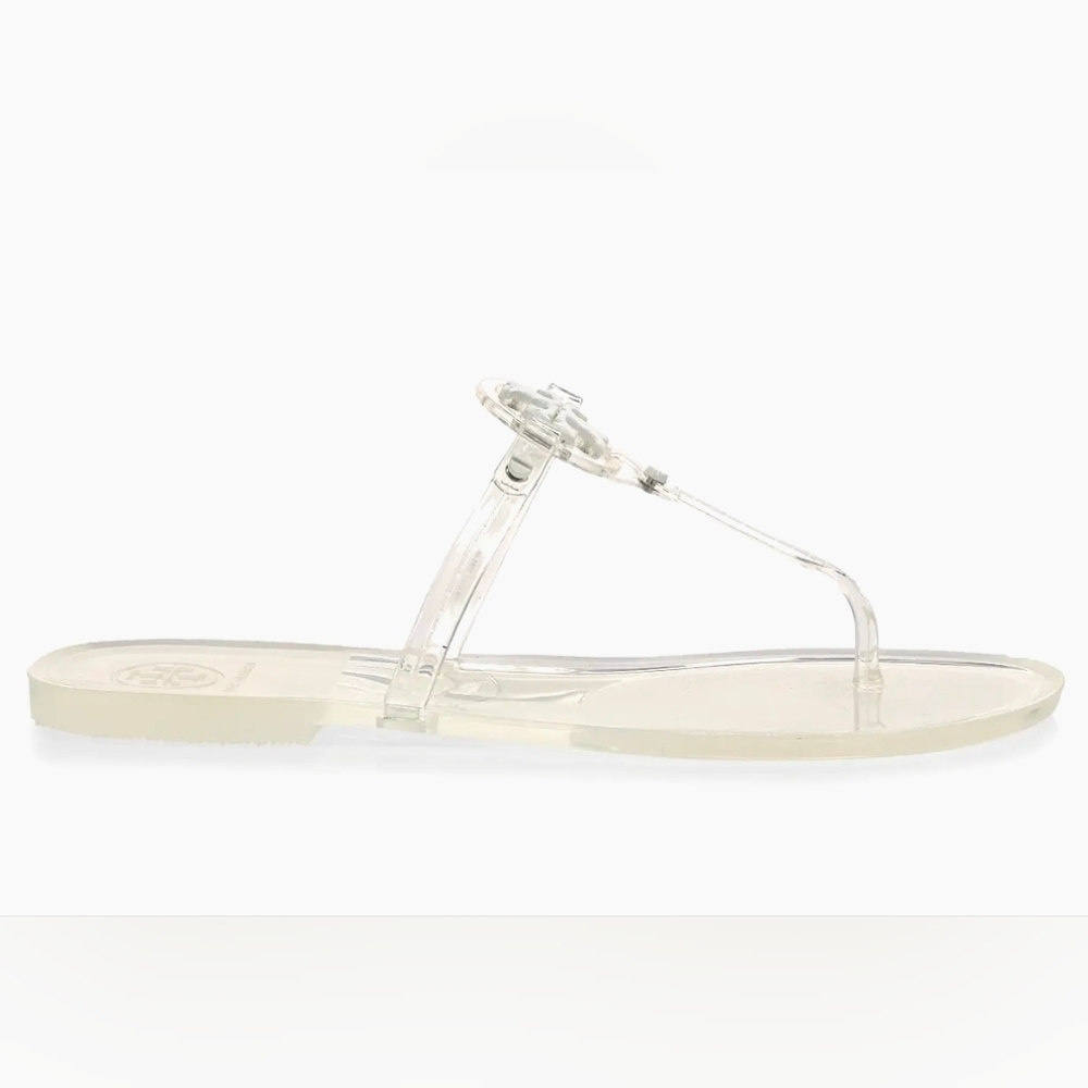 Tory Burch Mini Miller Jelly Thong Sandals Clear/ White New In Box Sizez - Picture 6 of 8